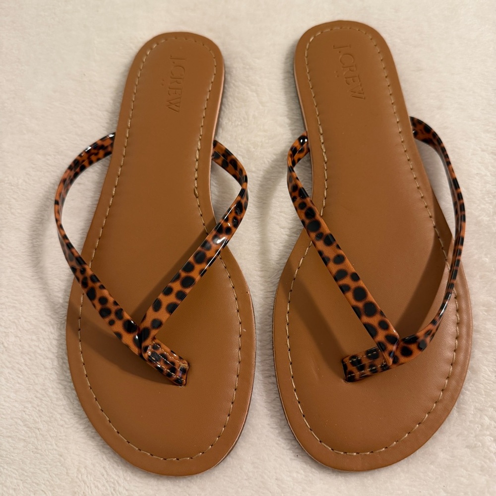 J. Crew Tortoise Flip Sandals Size 7
